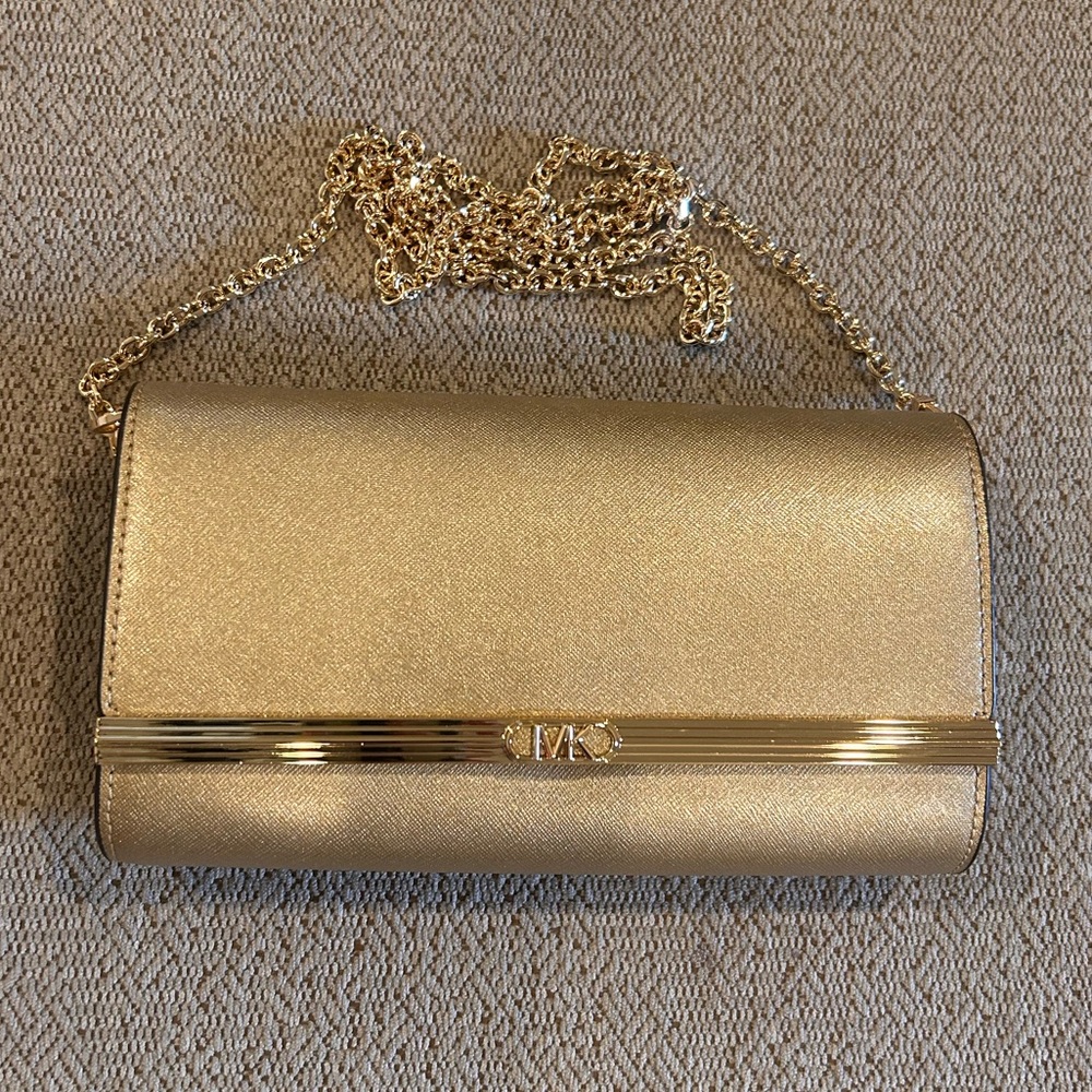 Michael Kors Gold Clutch